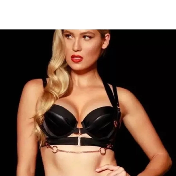 Honey Birdette Black Structured Bra Intimates Kukuro Rose...